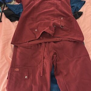 Red Scrub Set